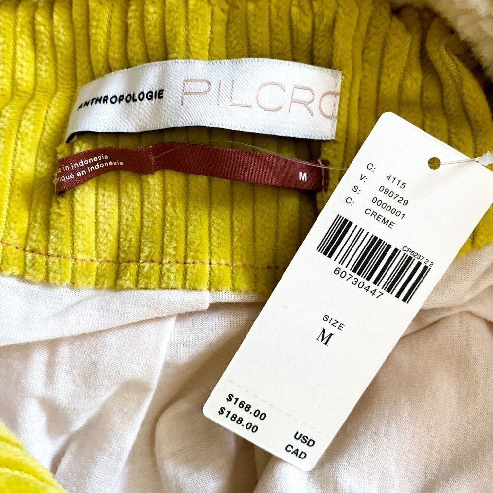 Anthropologie Leslie Sherpa Jacket Size M, Ecru, Yellow NWT - Picture 14 of 16